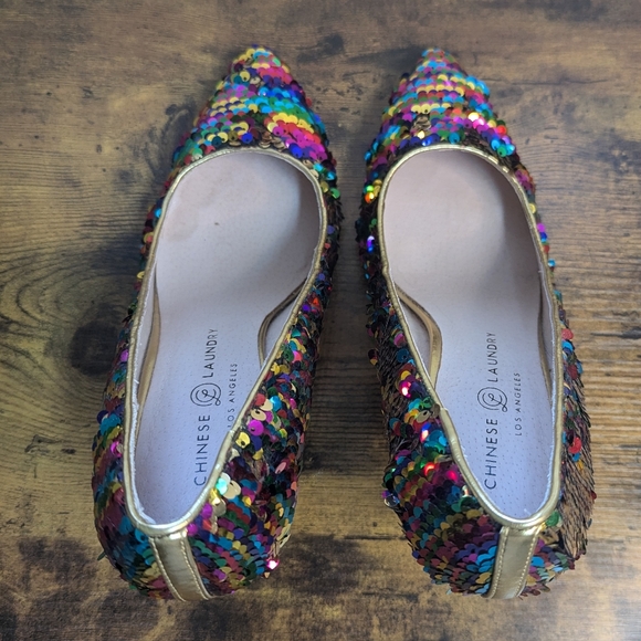 Chinese Laundry Ruthy Sequins Shoes Size 8.5 - Picture 5 of 6